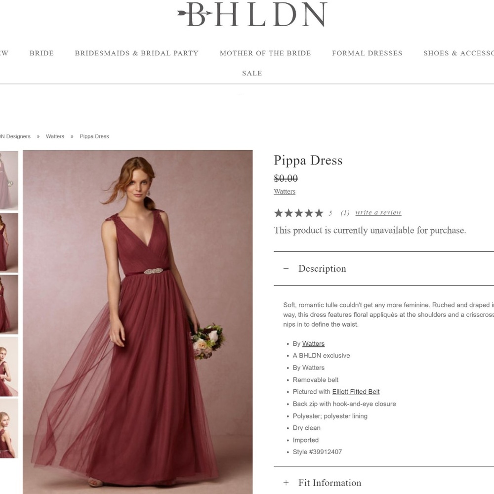 BHLDN by Watters Pippa Maxi Dress Gown Rusty (14)
